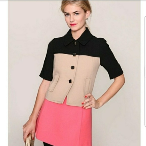 Kate Spade Two Tone Slim Boxy Collar Dahlia Blazer - Picture 3 of 7